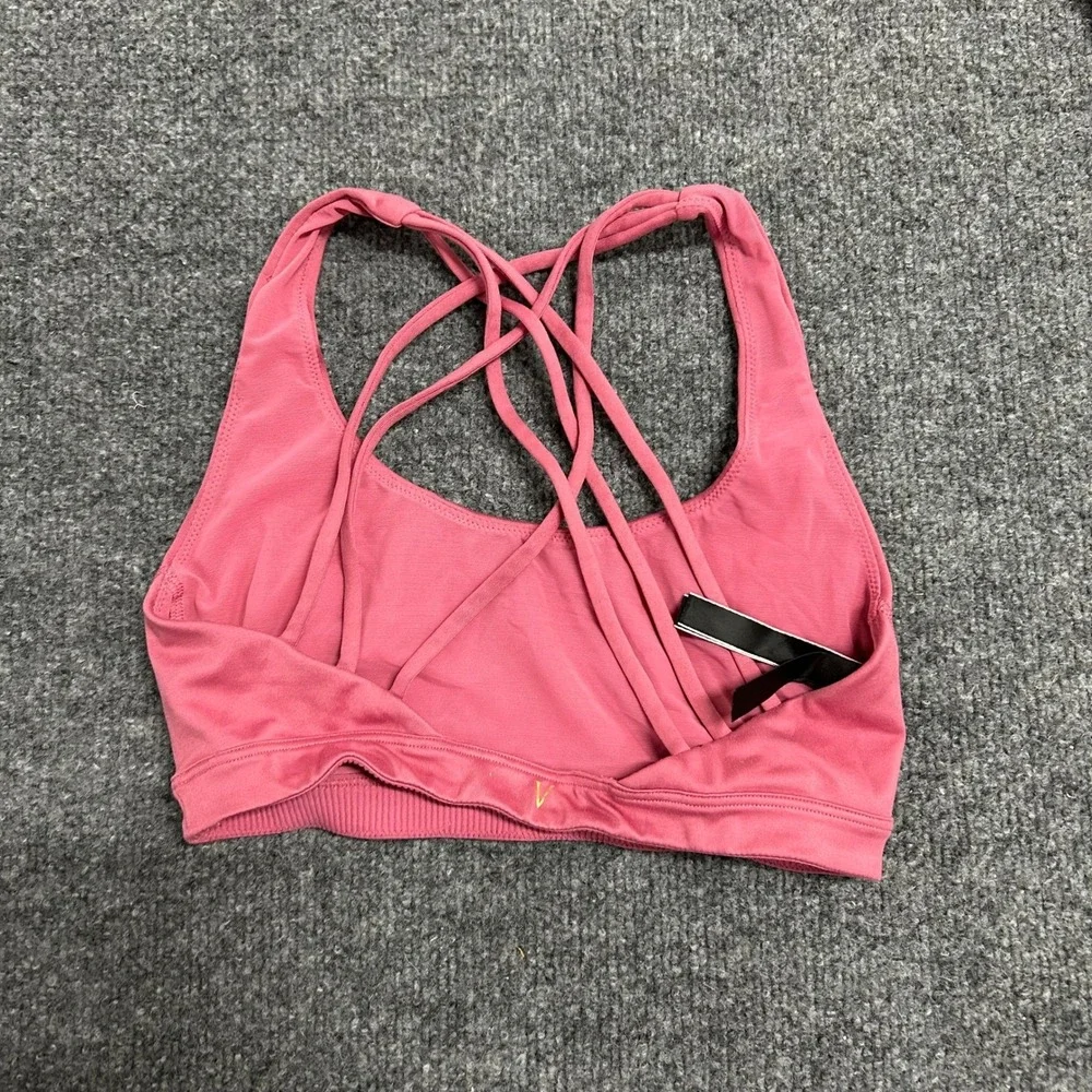 Victoria's Secret Sports Bra Womens Size XS Pink Strappy Crisscross Back Yoga